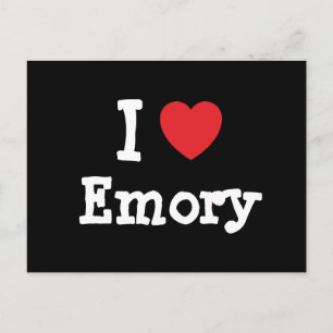 Postal Amo a Emory personalizado de corazón personalizado