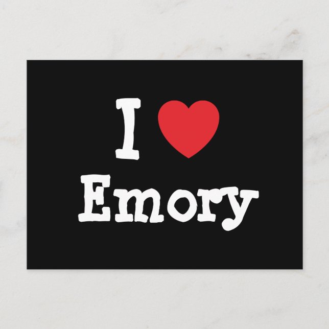 Postal Amo a Emory personalizado de corazón personalizado (Anverso)