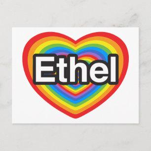 Postal Amo a Ethel. Te amo Ethel. Corazón
