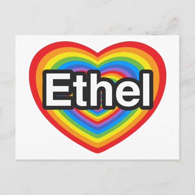 Postal Amo a Ethel. Te amo Ethel. Corazón (Anverso)