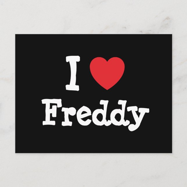 Postal Amo a Freddy personalizado de corazón personalizad (Anverso)