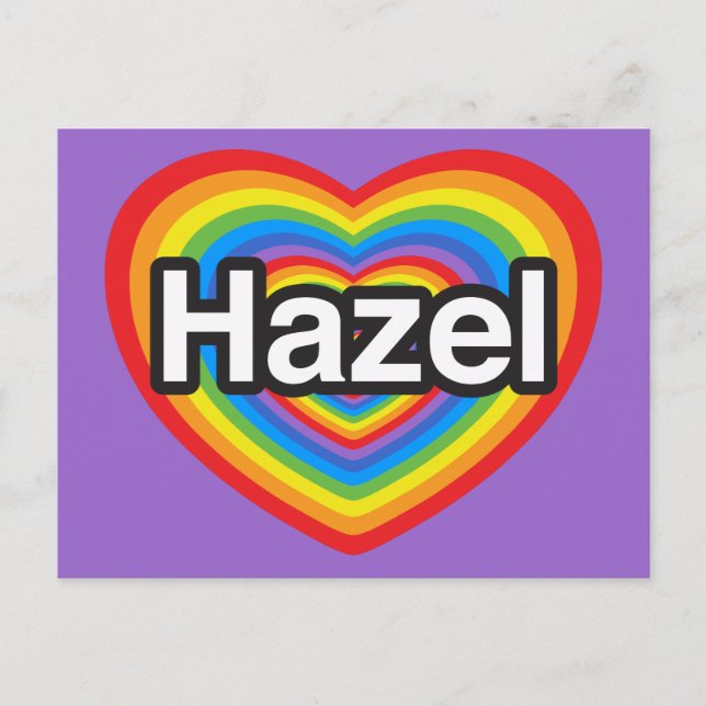 Postal Amo a Hazel. Te amo, Hazel. Corazón (Anverso)