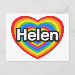 Postal Amo a Helen. Te amo, Helen. Corazón