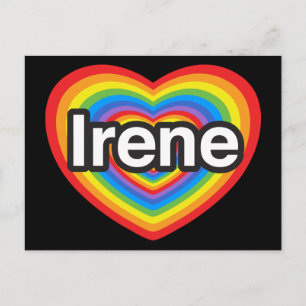 Postal Amo a Irene. Te amo, Irene. Corazón
