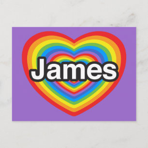 Postal Amo a James. Te amo James. Corazón