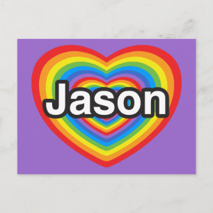 Postal Amo a Jason. Te amo, Jason. Corazón