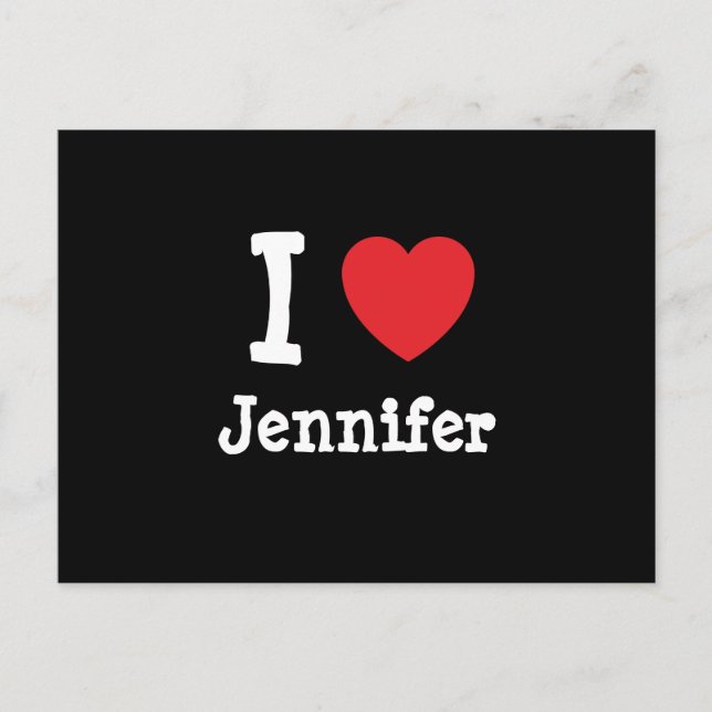 Postal Amo a Jennifer heart T-Shirt (Anverso)