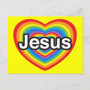 Postal Amo a Jesús. Te amo, Jesús. Corazón
