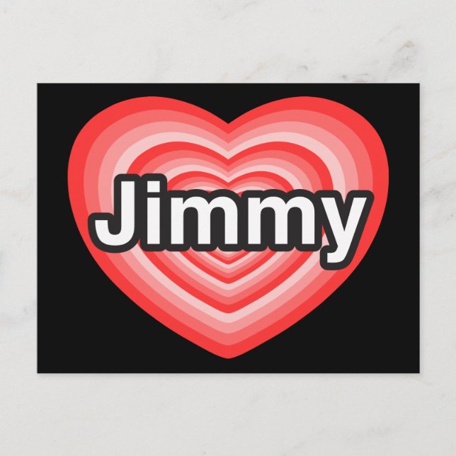 Postal Amo a Jimmy. Te amo, Jimmy. Corazón (Anverso)