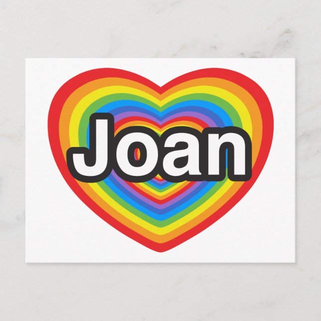 Postal Amo a Joan. Te amo Joan. Corazón (Anverso)