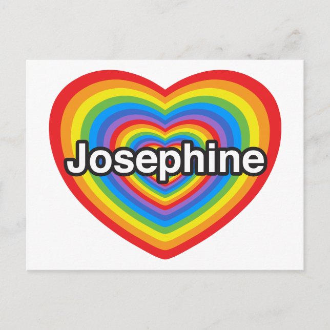 Postal Amo a Josephine. Te amo Josephine. Corazón (Anverso)