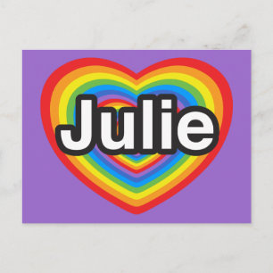 Postal Amo a Julie. Te amo, Julie. Corazón