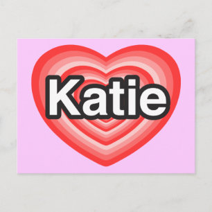 Postal Amo a Katie. Te amo, Katie. Corazón
