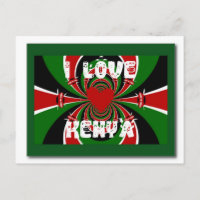 Amo a Kenia: Arte de Bandera Dinámica