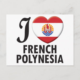 Postal Amo a la Polinesia Francesa.