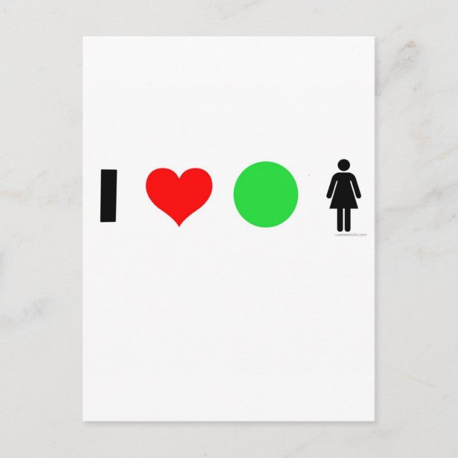 Postal Amo a las mujeres fáciles (Anverso)