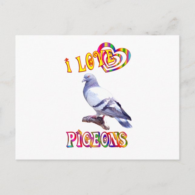 Postal Amo a las palomas (Anverso)