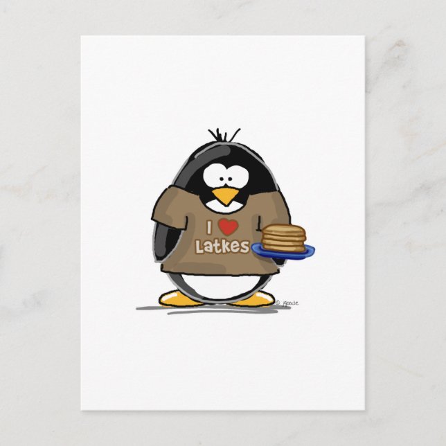 Postal Amo a Latkes Penguin (Anverso)