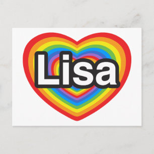 Postal Amo a Lisa. Te amo Lisa. Corazón