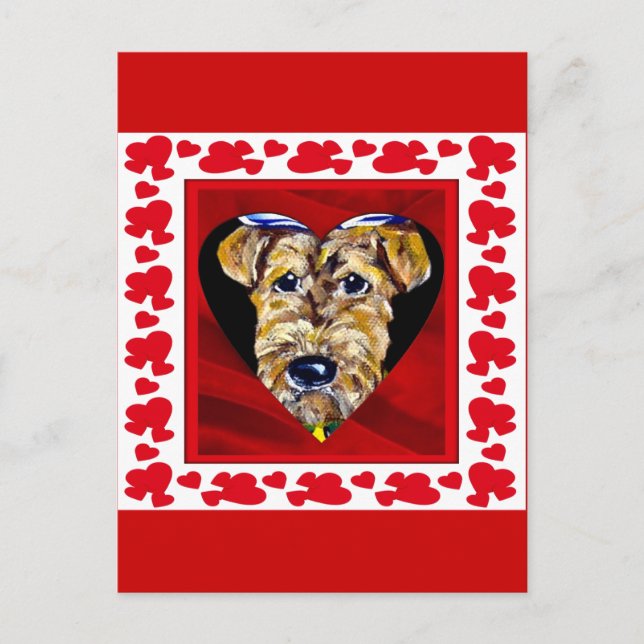 Postal Amo a los Airedales (Anverso)