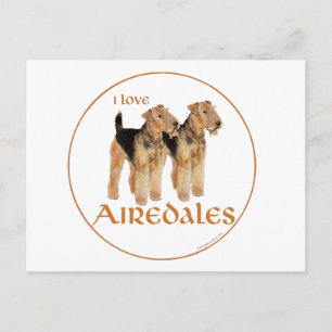 Postal Amo a los Airedales