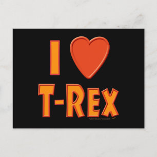 Postal Amo a los amantes de los dinosaurios del rex tiran