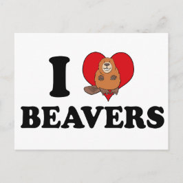 Postal Amo a los Beavers Graciosos