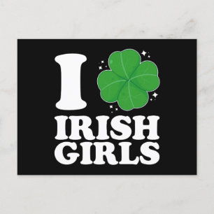 Postal Amo a los Chicas irlandeses Shamrock Heart St Patr