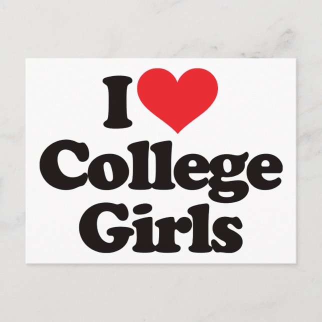 Postal Amo a los Chicas universitarios (Anverso)