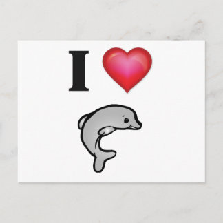 Postal Amo a los delfines