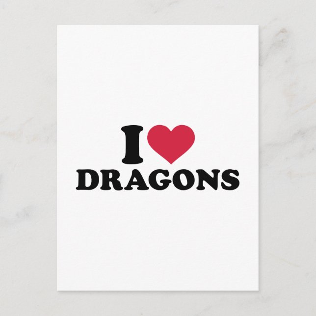 Postal Amo a los dragones (Anverso)