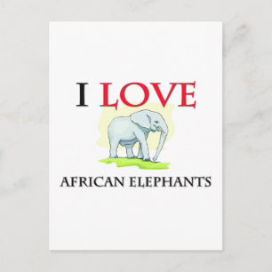 Postal Amo a los elefantes africanos