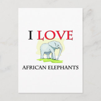 Postal Amo a los elefantes africanos