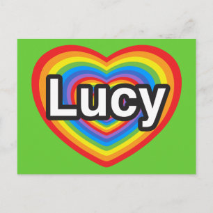 Postal Amo a Lucy. Te amo Lucy. Corazón