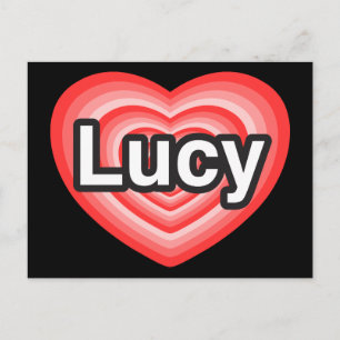 Postal Amo a Lucy. Te amo Lucy. Corazón