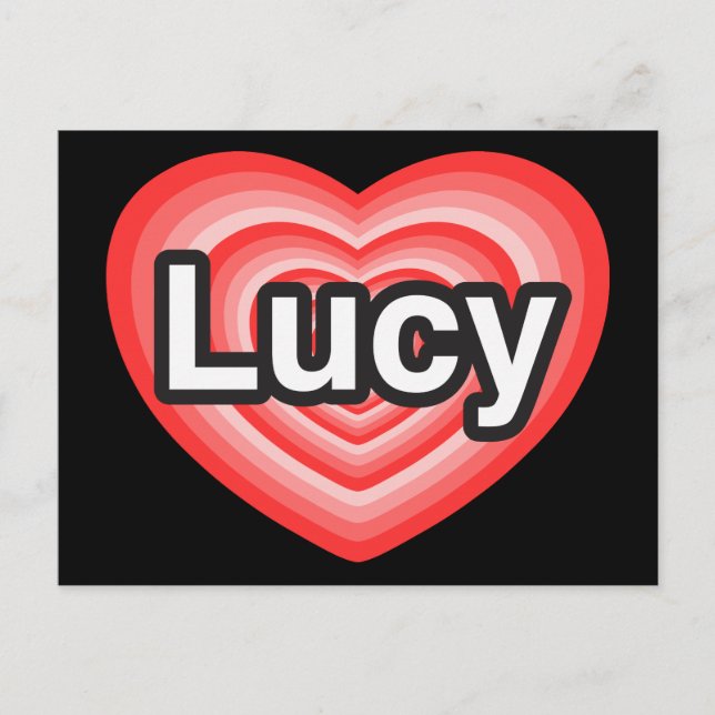 Postal Amo a Lucy. Te amo Lucy. Corazón (Anverso)