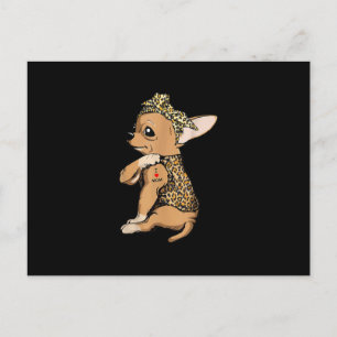 Postal Amo A Mamá Tattoo Gracioso Perro Chihuahua Con Ban