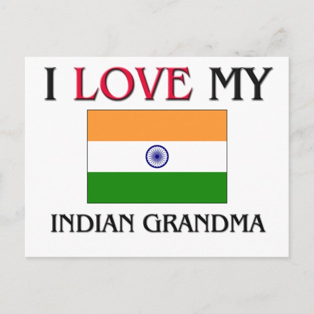 Postal Amo a mi abuela india (Anverso)