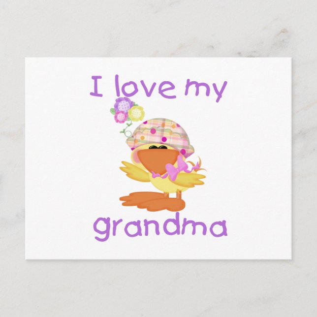 Postal Amo a mi abuela (pato chica) (Anverso)