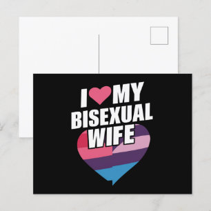 Postal Amo a mi esposa bisexual Orgullo Bi Bandera bisexu