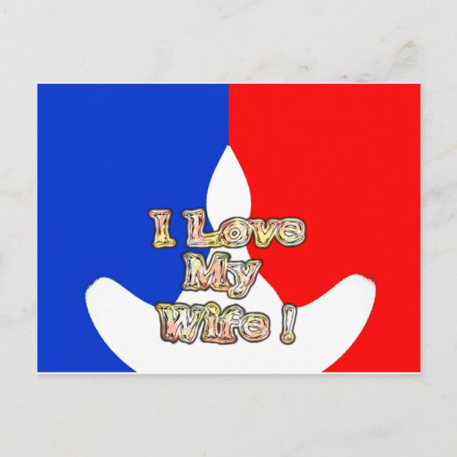 Postal "Amo a mi esposa" Impresión artística (Anverso)