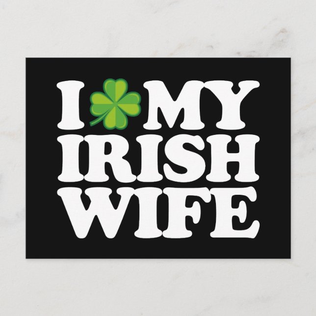 Postal Amo a mi esposa irlandesa Funny Couple St Patrick' (Anverso)