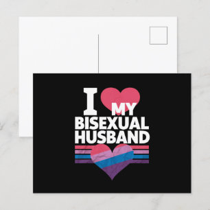 Postal Amo a mi esposo bisexual Orgullo Bi Bandera Bisexu