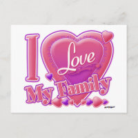 Amo a mi familia rosa/púrpura - corazón