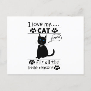 Postal Amo a mi gato gato negro