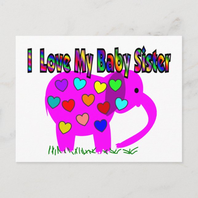 Postal Amo A Mi Hermana Bebé (Anverso)