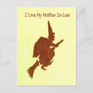 Postal Amo a mi madre en la ley
