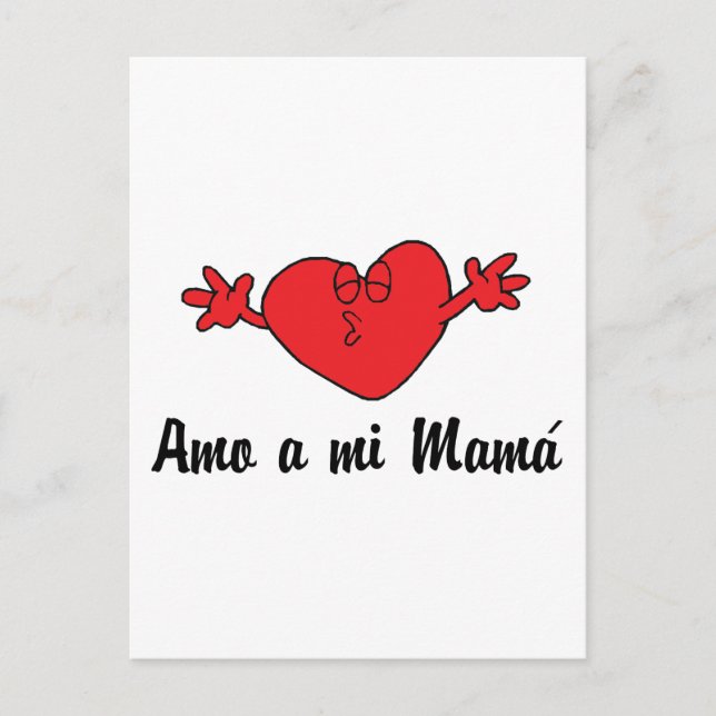 Postal Amo a mi mamá (Anverso)