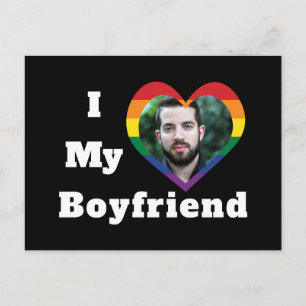 Postal Amo a mi novio Orgullo Gay LGBTQ Foto Personalizad