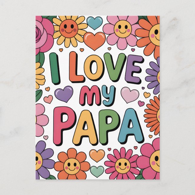 Postal Amo a mi papá (Anverso)